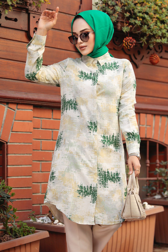 Modest Green Tunic 11677Y - 1