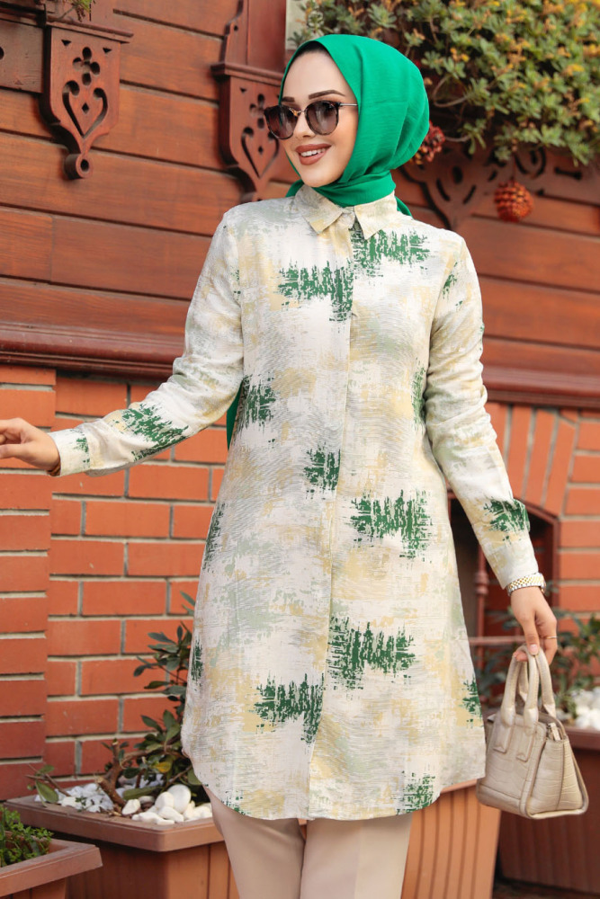 Modest Green Tunic 11677Y - 2