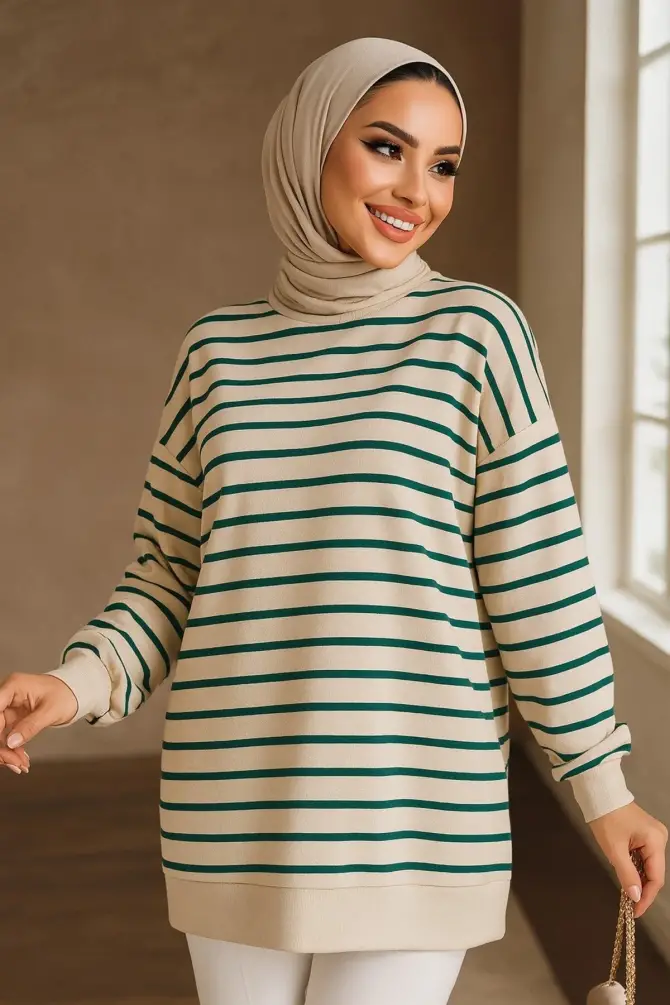 Modest Green Tunic 30175Y - NEVA STYLE