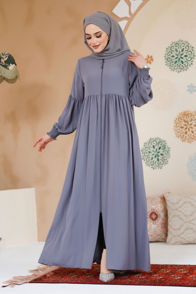 Modest Grey Abaya 45286GR - 1