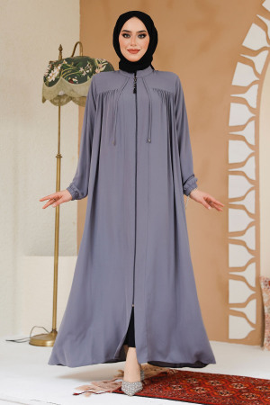 Modest Grey Abaya 45290GR - 1