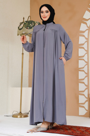 Modest Grey Abaya 45290GR - 2