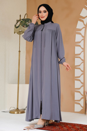 Modest Grey Abaya 45290GR - 3