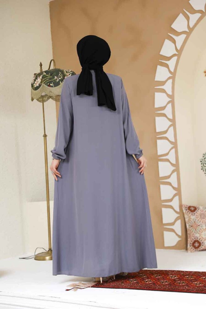 Modest Grey Abaya 45290GR - 4
