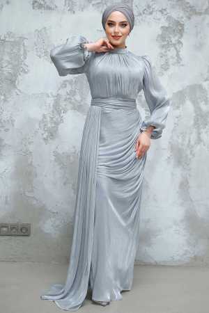 Modest Grey Bridal Dress 4934GR - 2