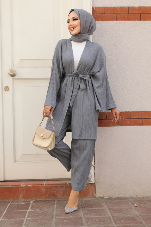 Modest Grey Kimono Dual Suit 12531GR - 1