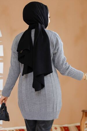 Modest Grey Knitwear Jumper Top 40671GR - 4