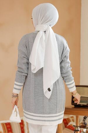 Modest Grey Knitwear Jumper Top 40673GR - 4