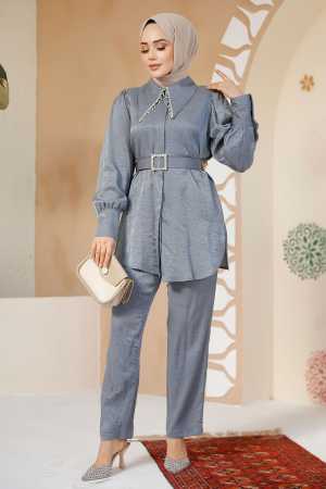 Modest Grey Plus Size Dual Suit 2846GR - 1