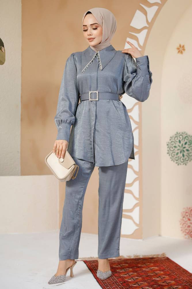 Modest Grey Plus Size Dual Suit 2846GR - 1
