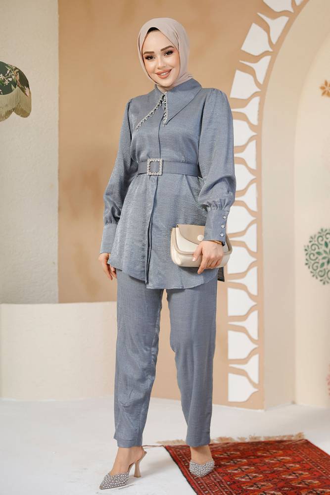 Modest Grey Plus Size Dual Suit 2846GR - 2