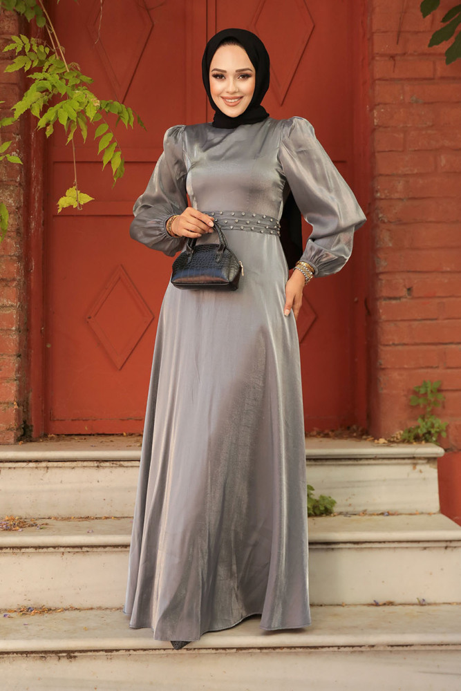 Modest Grey Prom Dress 23301GR - 1