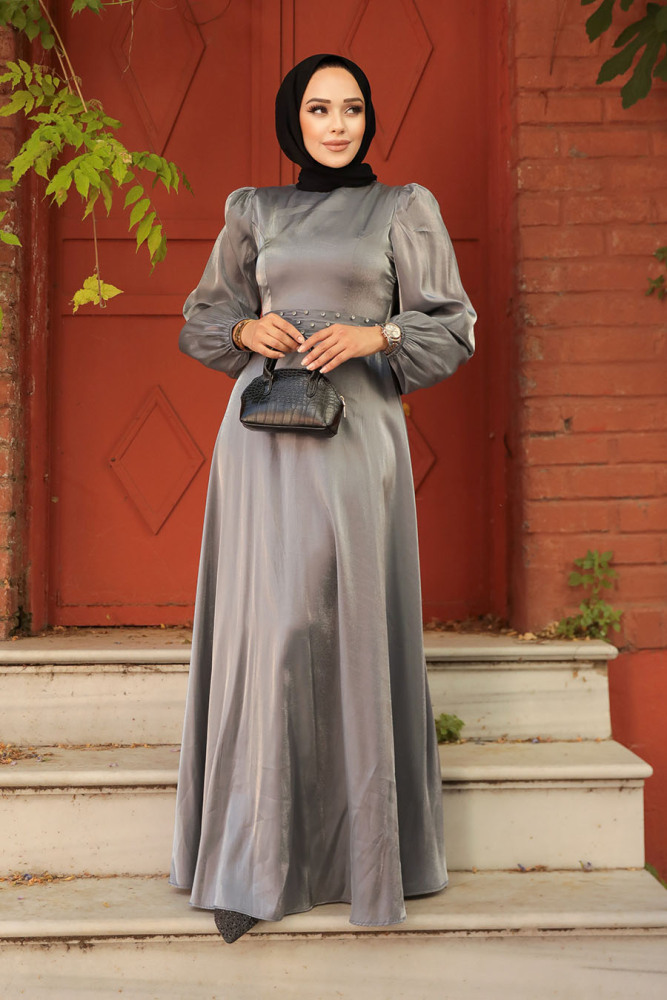 Modest Grey Prom Dress 23301GR - 2