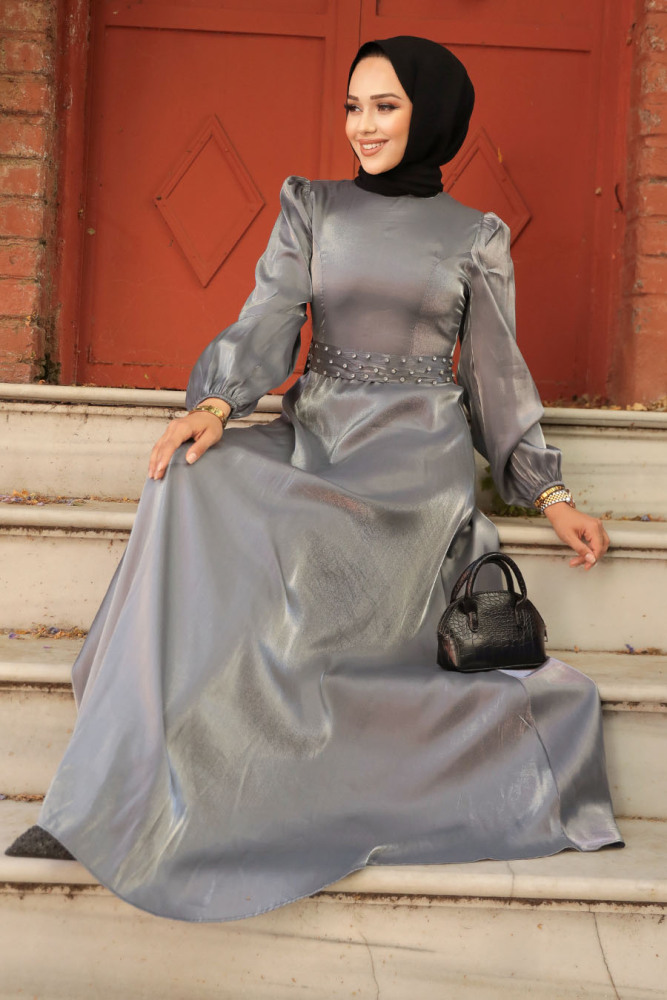 Modest Grey Prom Dress 23301GR - 4