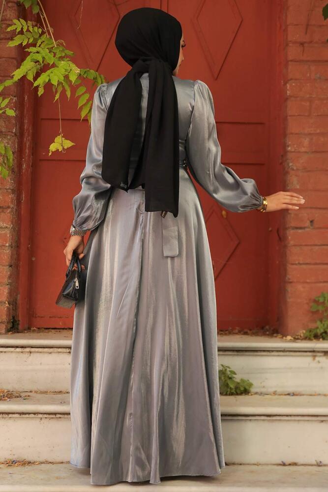 Modest Grey Prom Dress 23301GR - 5