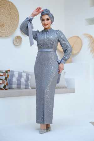 Modest Grey Prom Dress 4667GR - 2