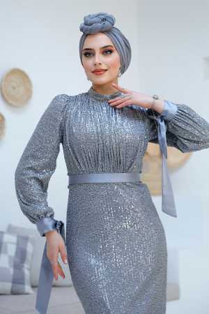 Modest Grey Prom Dress 4667GR - 3