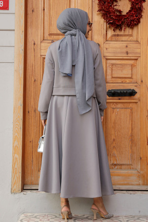 Modest Grey Skirt Dual Suit 12261GR - 4