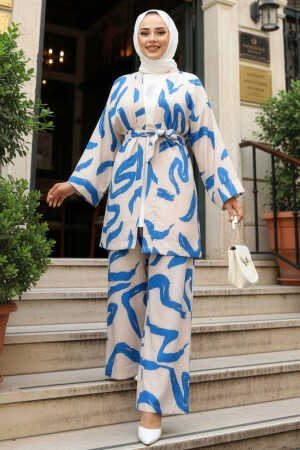 Modest İndigo Blue Dual Suit 12123IM - 1