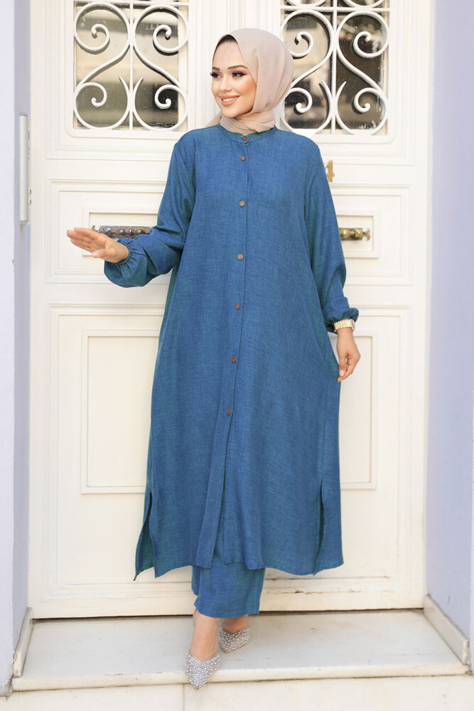 Modest İndigo Blue Dual Suit 19017IM - 1