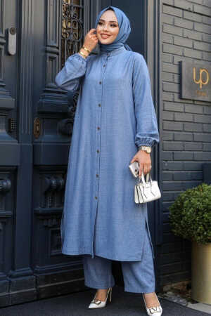 Modest İndigo Blue Dual Suit 19017IM - 1