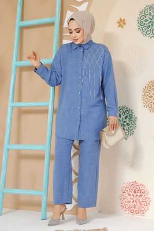 Modest İndigo Blue Dual Suit 28131IM - 2