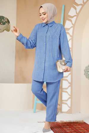 Modest İndigo Blue Dual Suit 28131IM - 1