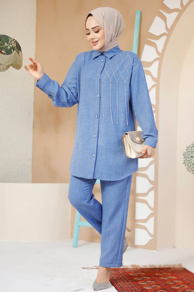 Modest İndigo Blue Dual Suit 28131IM - 1