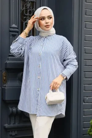 Modest İndigo Blue Top 20411IM 
