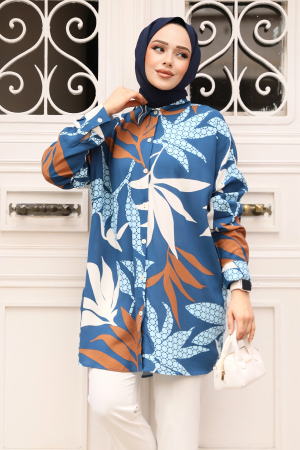 Modest İndigo Blue Top 20419IM - 2