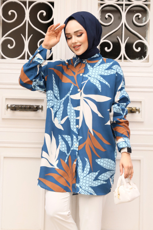 Modest İndigo Blue Top 20419IM - 1