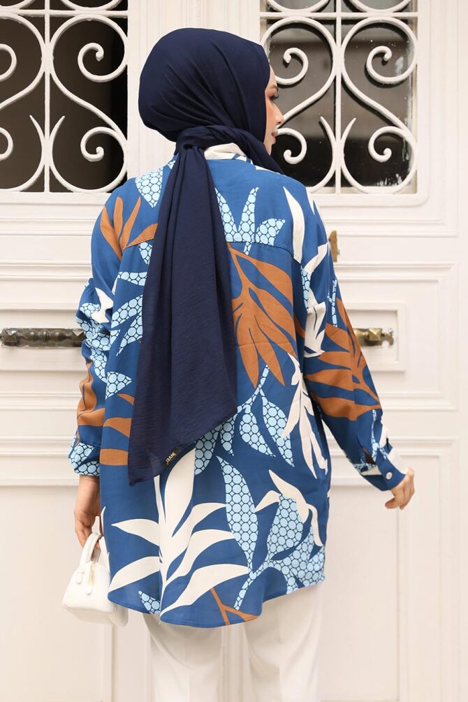 Modest İndigo Blue Top 20419IM - 3