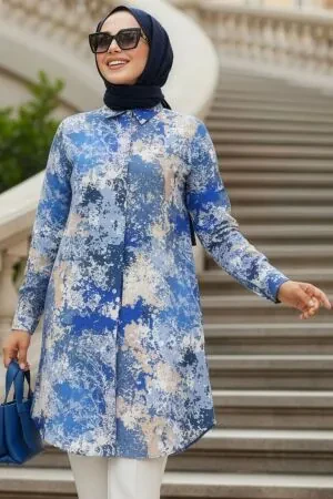 Modest İndigo Blue Tunic 11707IM 