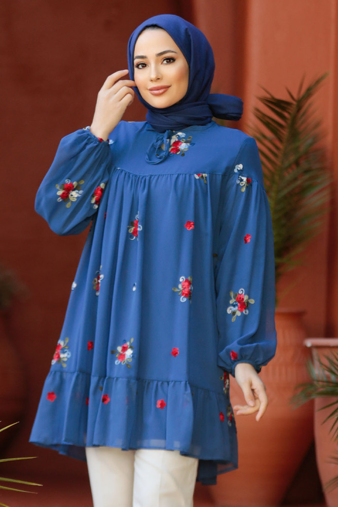 Modest İndigo Blue Tunic 4083IM - 2