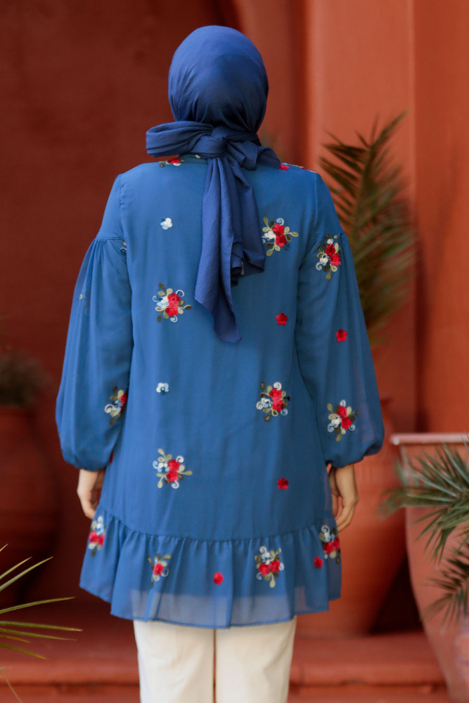 Modest İndigo Blue Tunic 4083IM - 3