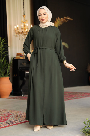 Modest Khaki Abaya For Women 62601HK - 1