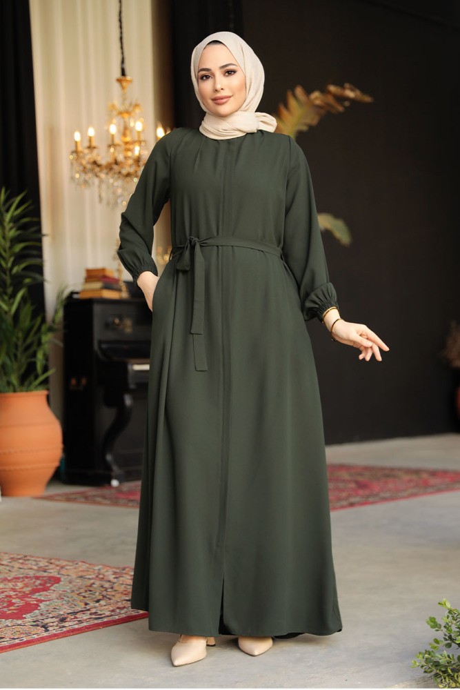 Modest Khaki Abaya For Women 62601HK - 1