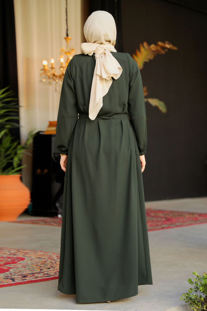 Modest Khaki Abaya For Women 62601HK - 3