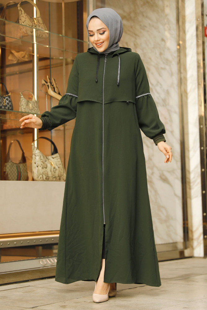 Modest Khaki Abaya For Women 62602HK - 1