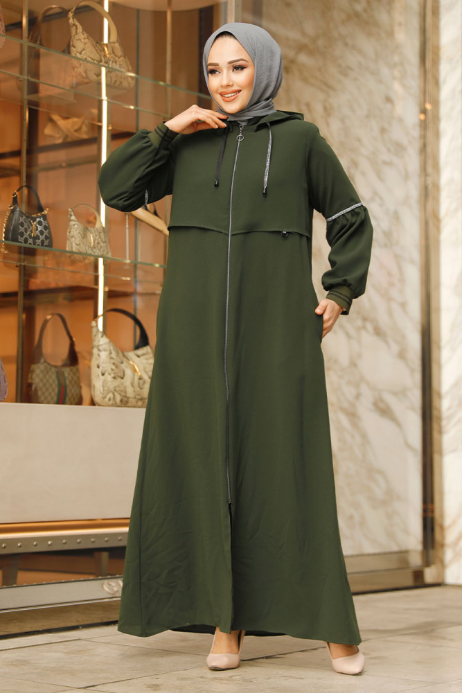 Modest Khaki Abaya For Women 62602HK - 2