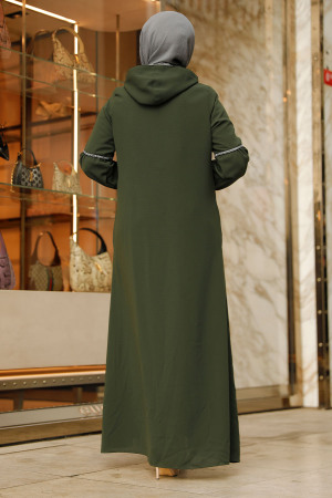 Modest Khaki Abaya For Women 62602HK - 4