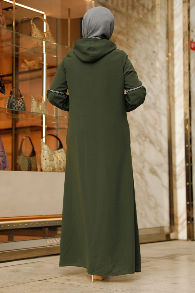 Modest Khaki Abaya For Women 62602HK - 4