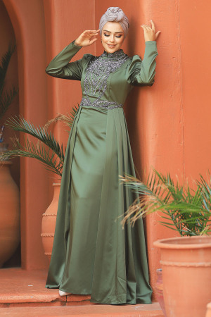 Modest Khaki Bridesmaid Dress 25878HK - 1