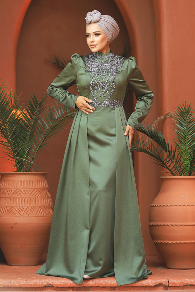 Modest Khaki Bridesmaid Dress 25878HK - 2