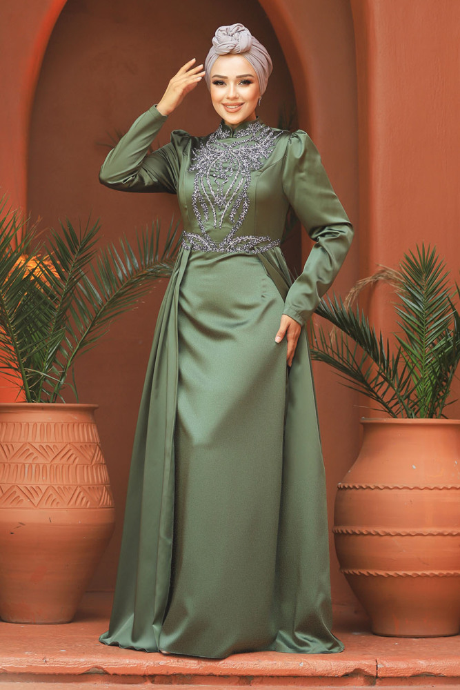 Modest Khaki Bridesmaid Dress 25878HK - 3