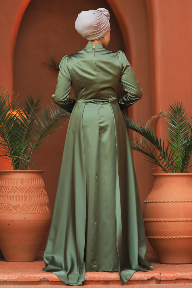 Modest Khaki Bridesmaid Dress 25878HK - 4