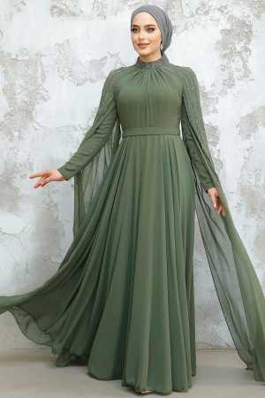 Modest Khaki Bridesmaid Dress 47381HK - 1