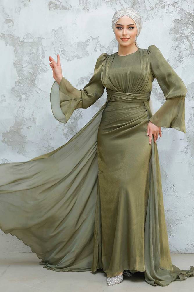 Modest Khaki Bridesmaid Dress 4986HK - 1