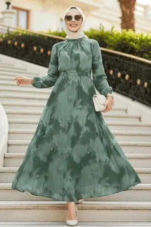 Modest Khaki Chiffon Dress 34469HK 