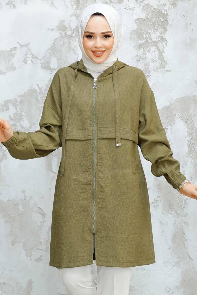 Modest Khaki Coat 44721HK - 2
